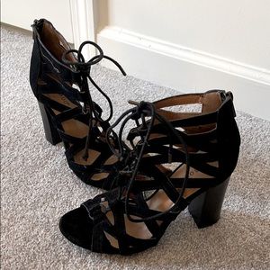 Black lace up heels